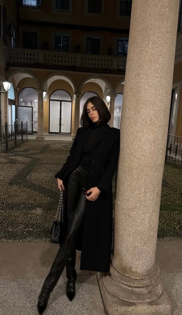 A leather pants outfit.