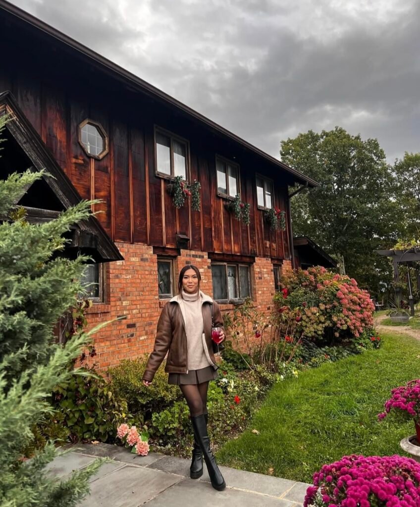 An outfit with knee-high boots.