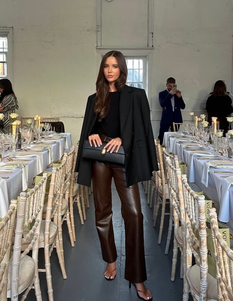 A leather pants outfit.