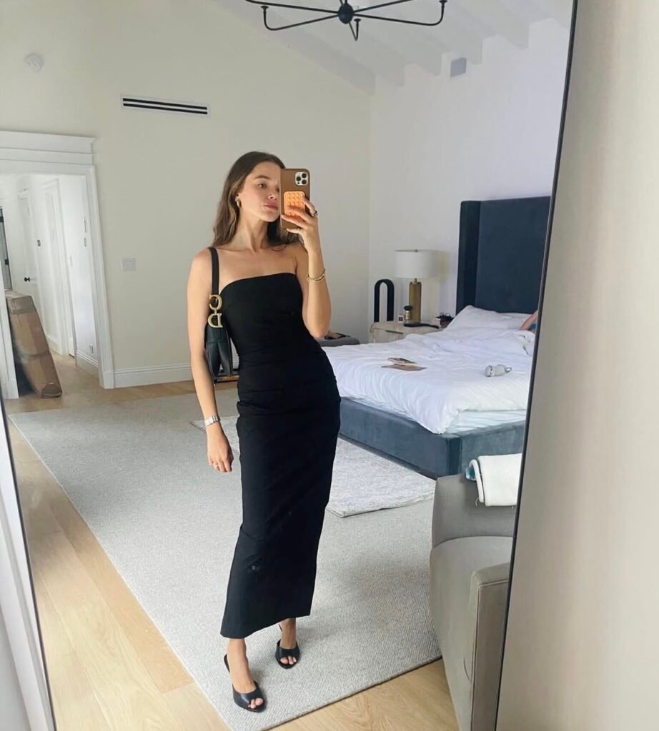 A black dress outfit.