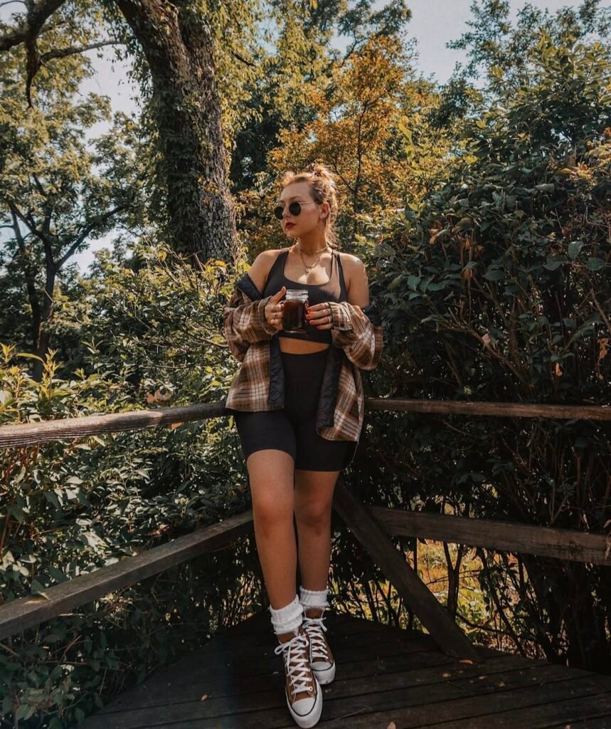 A biker shorts outfit.