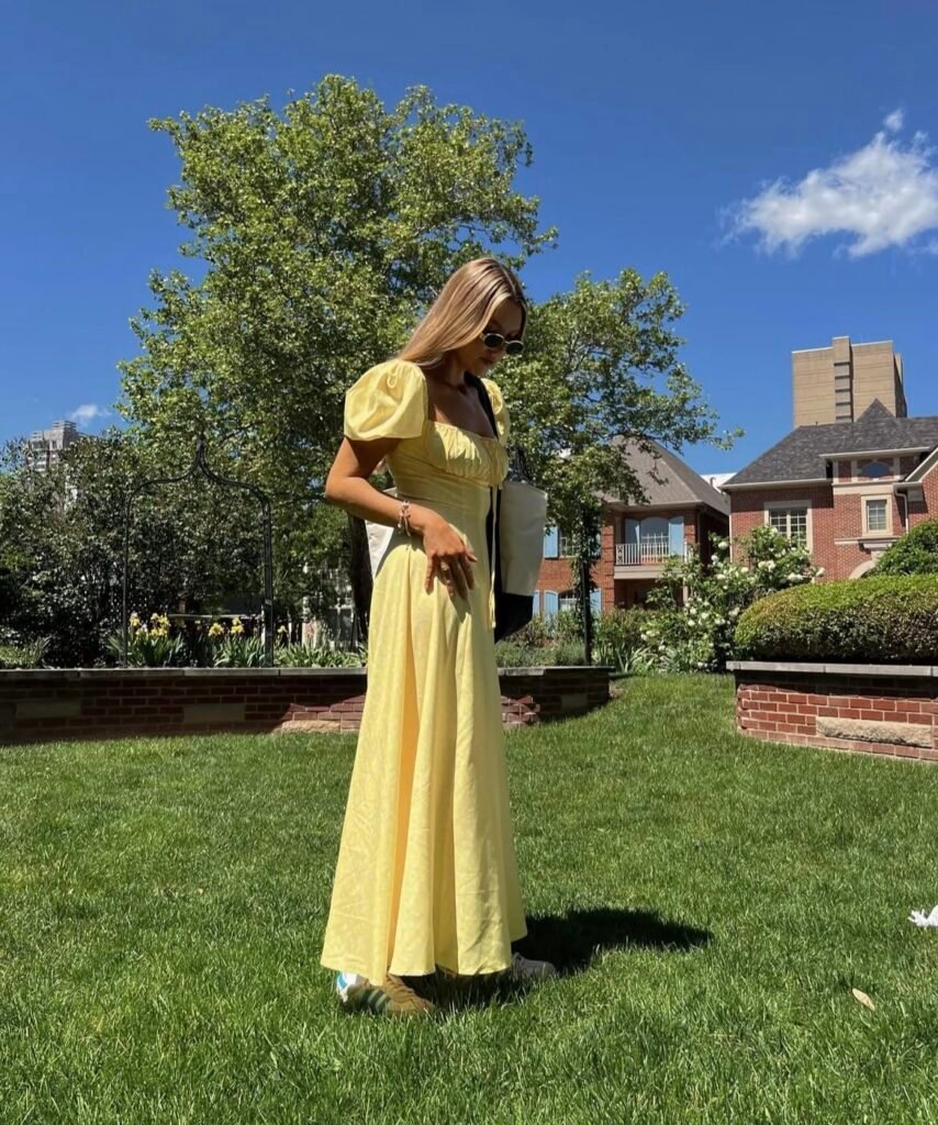 A long dress outfit.