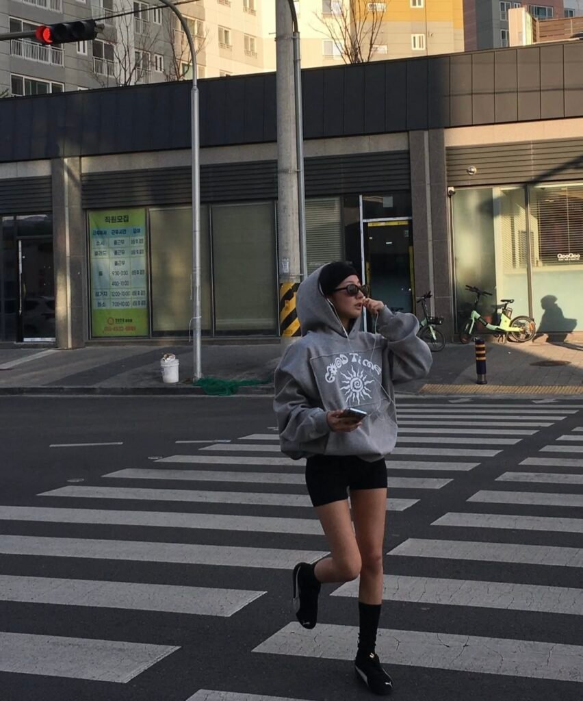 A biker shorts outfit.