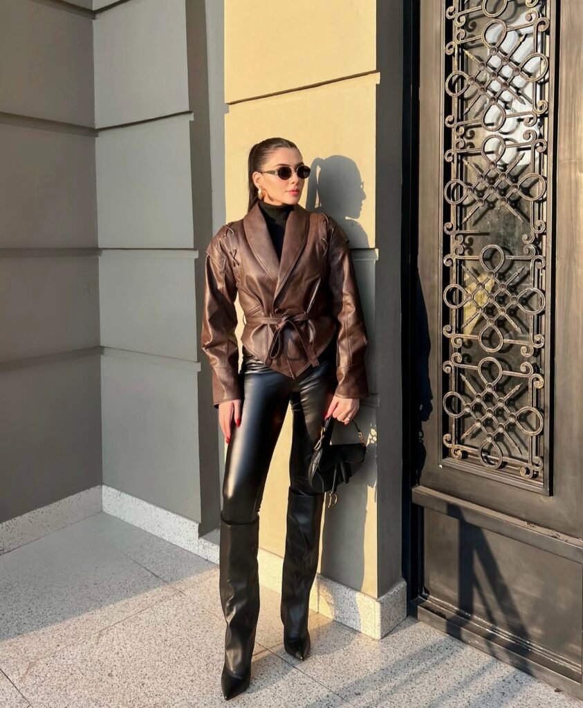 A leather pants outfit.