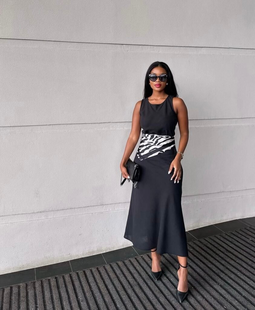 A black dress outfit.