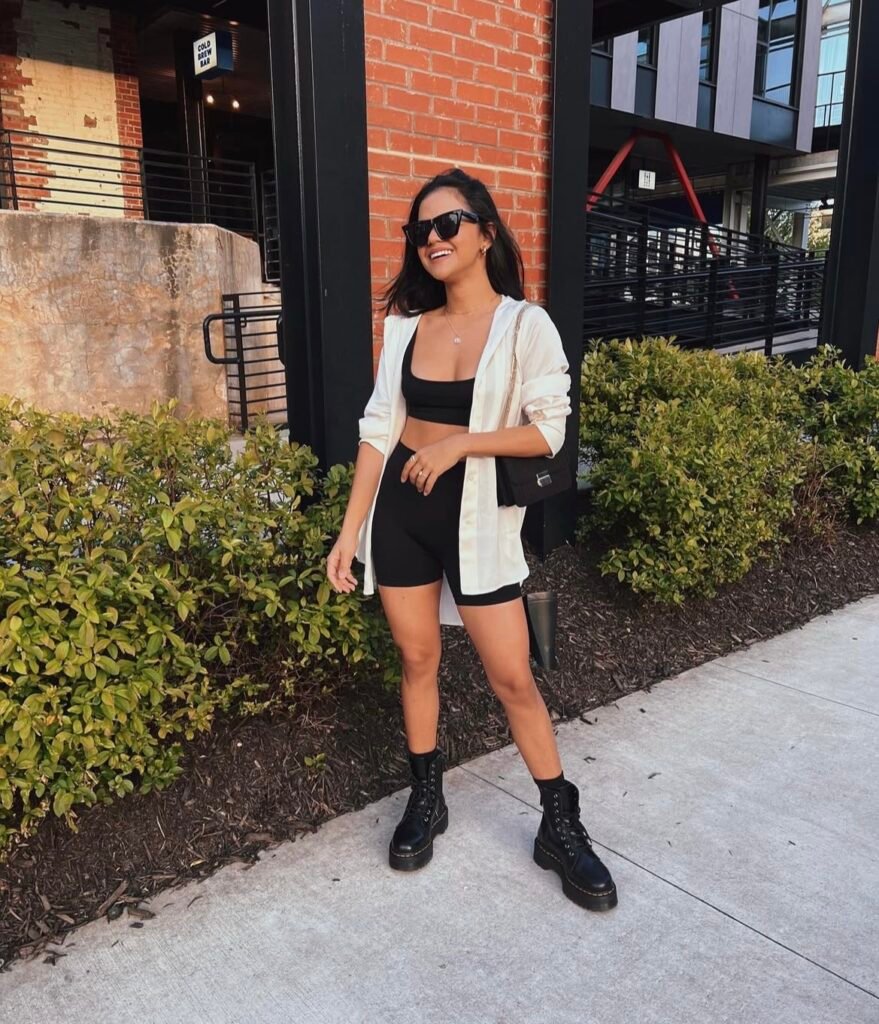 A biker shorts outfit.