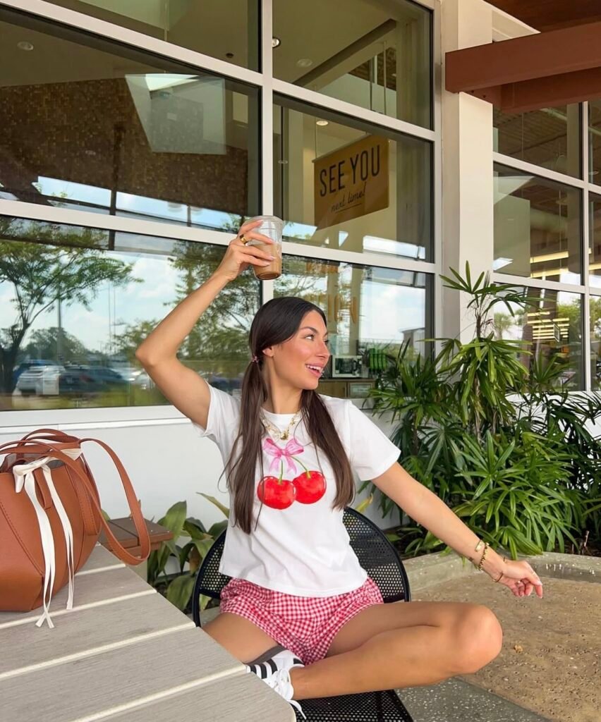 An outfit with shorts.