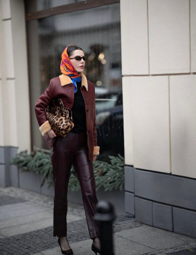 A leather pants outfit.