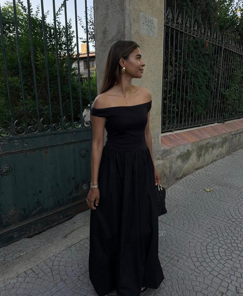 A black dress outfit.