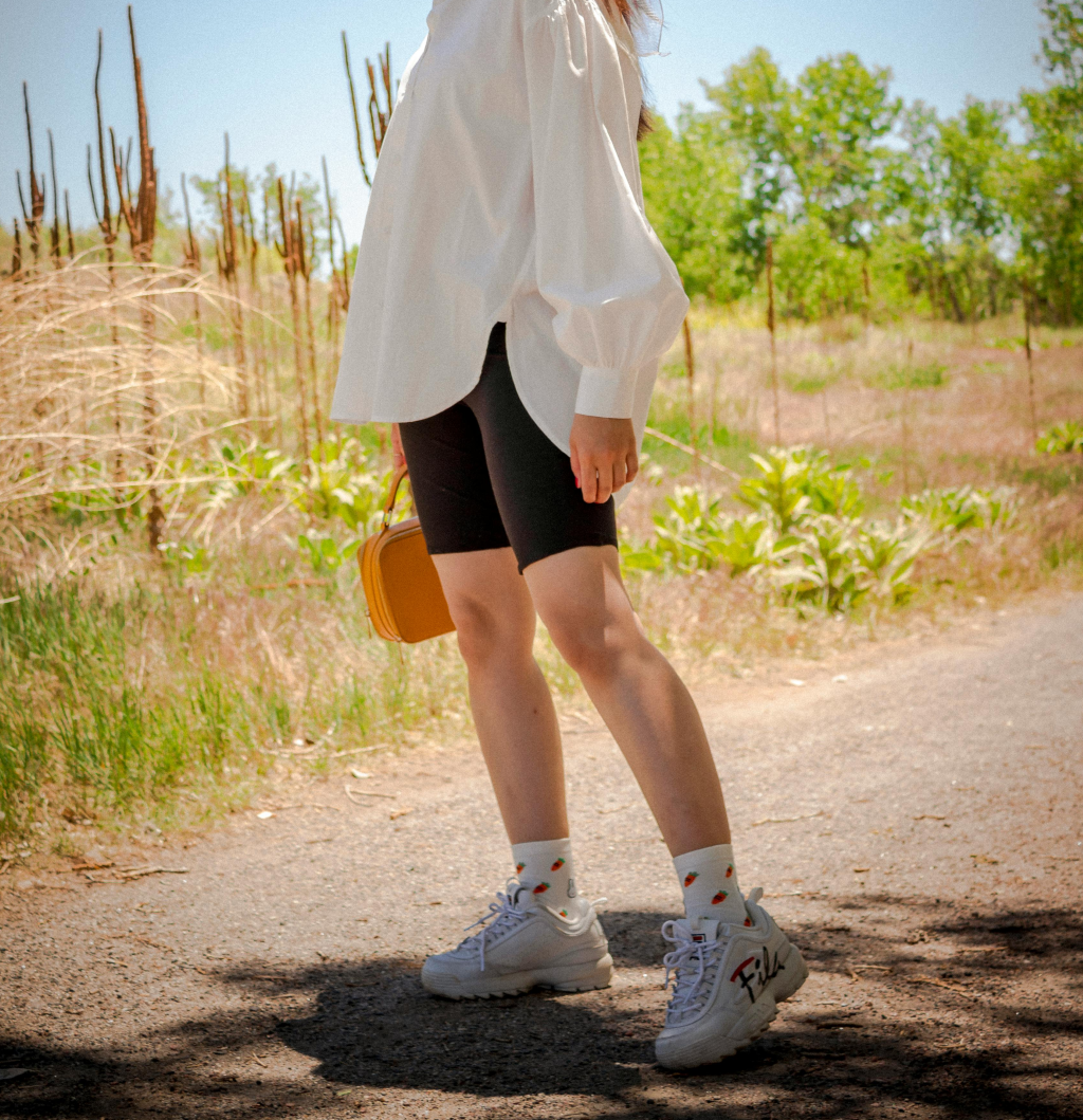 A biker shorts outfit.