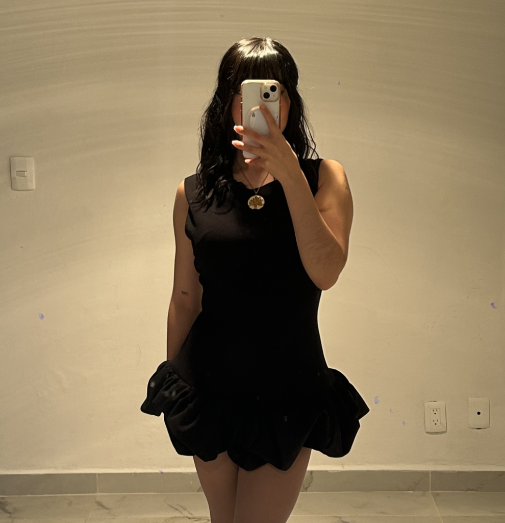 A black dress outfit.